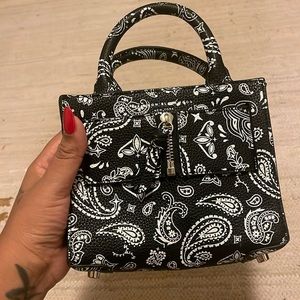 Brandon blackwood bandana kuei bag in black and white